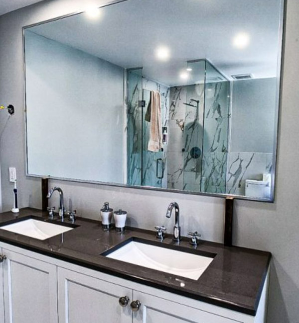 glass bathroom mirror