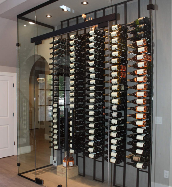 glass wine wall